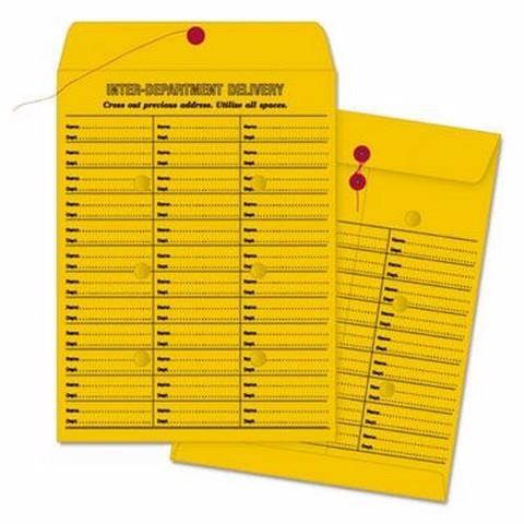 Quality Park Brown Kraft String & Button Box-Style Interoffice Envelope - QUA63562