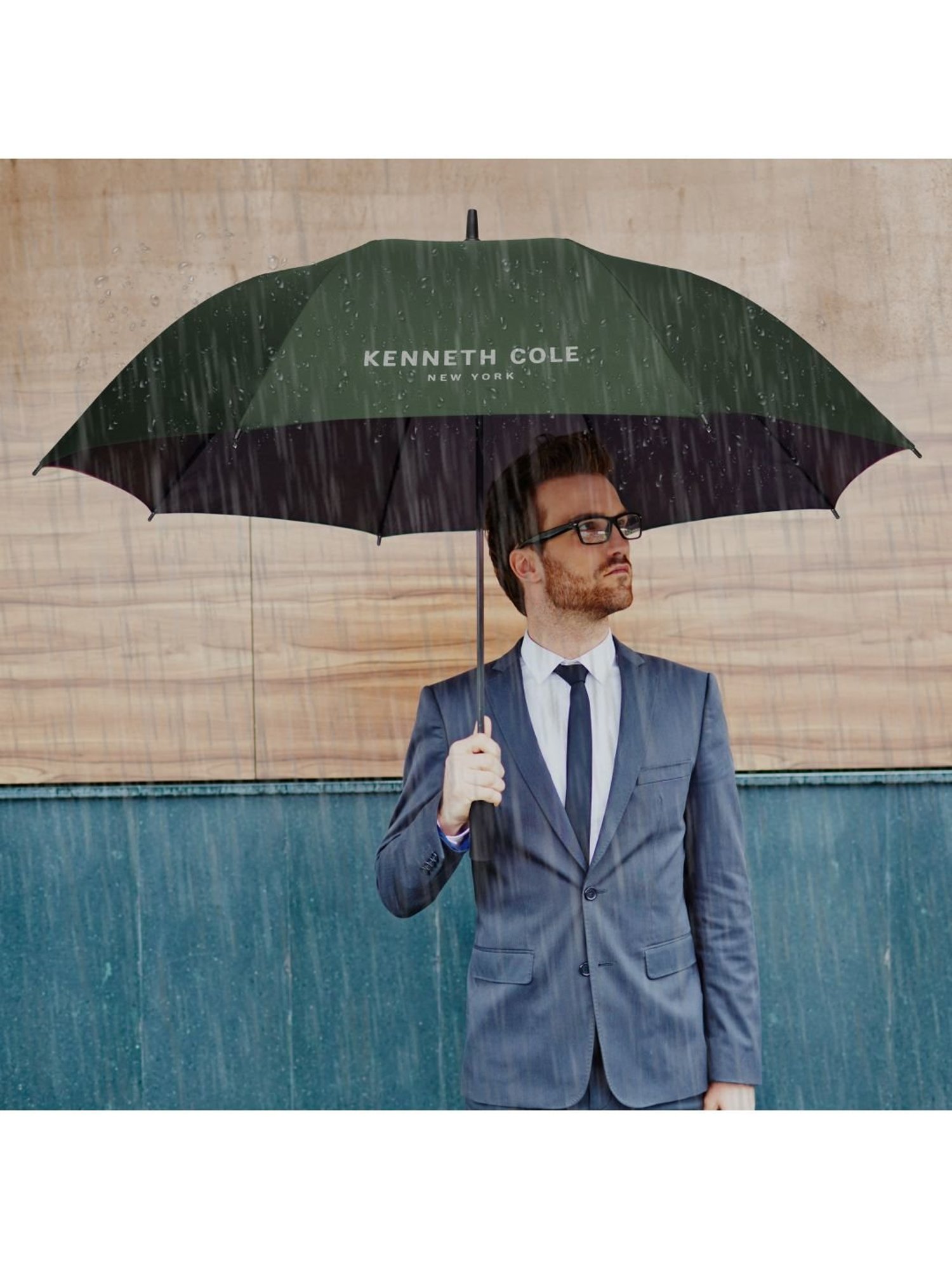 Kenneth Cole New York Automatic Golf UV & Rain Protection Green Umbrella