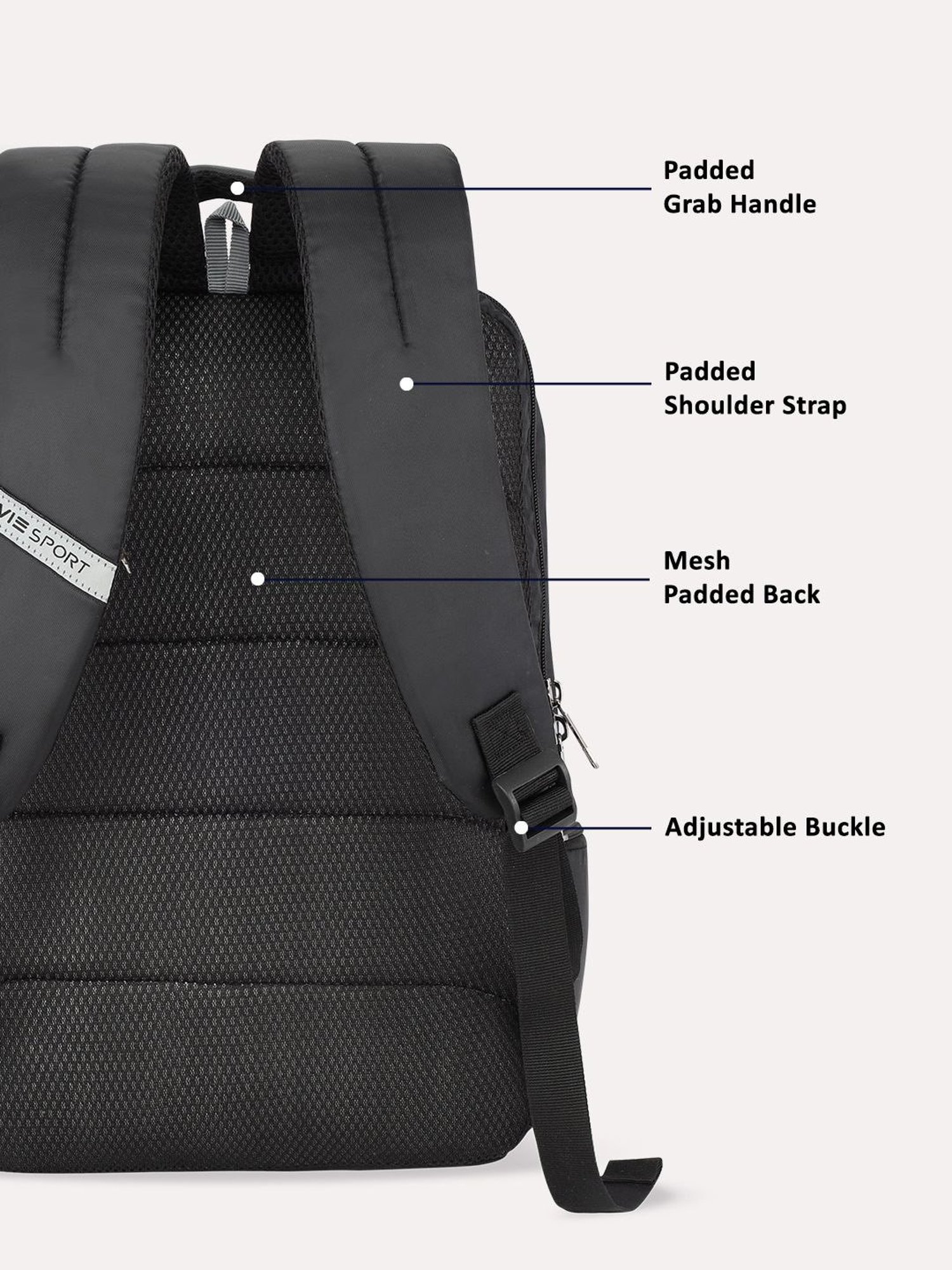 Lavie Sport Prodigy 22L Laptop Unisex Backpack For Men & Women Backpack for Girls & Boys (Black)