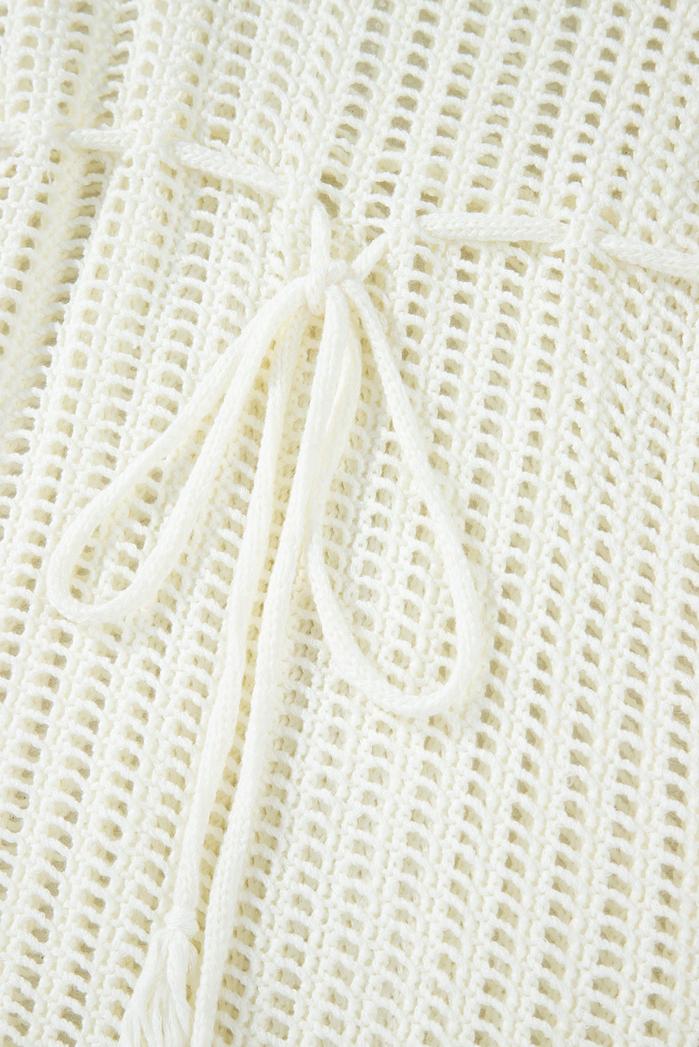 White Boho Patchwork Floral Open Front Cover Up