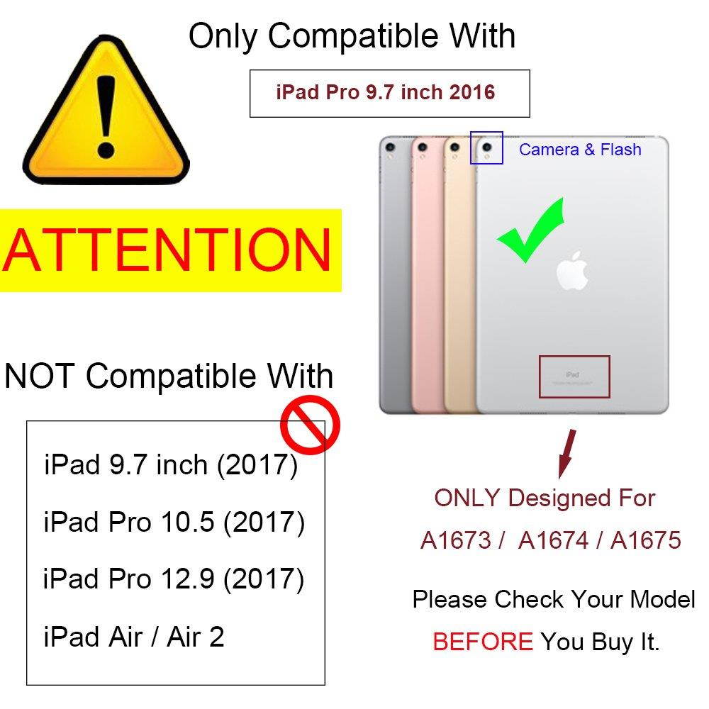 Ruban Case for iPad Pro 9.7 inch 2016 - Slim Lightweight Protective Smart Shell Anti-Scratch Non-Slip Flexible Soft TPU Back Cover Stand [Auto Sleep/Wake], Purple
