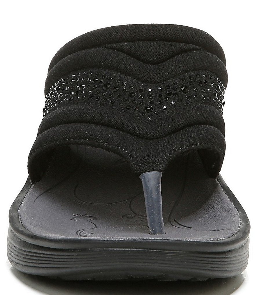 Bzees Dazzle Me Rhinestone Embellished Washable Slip-On Thong Sandals