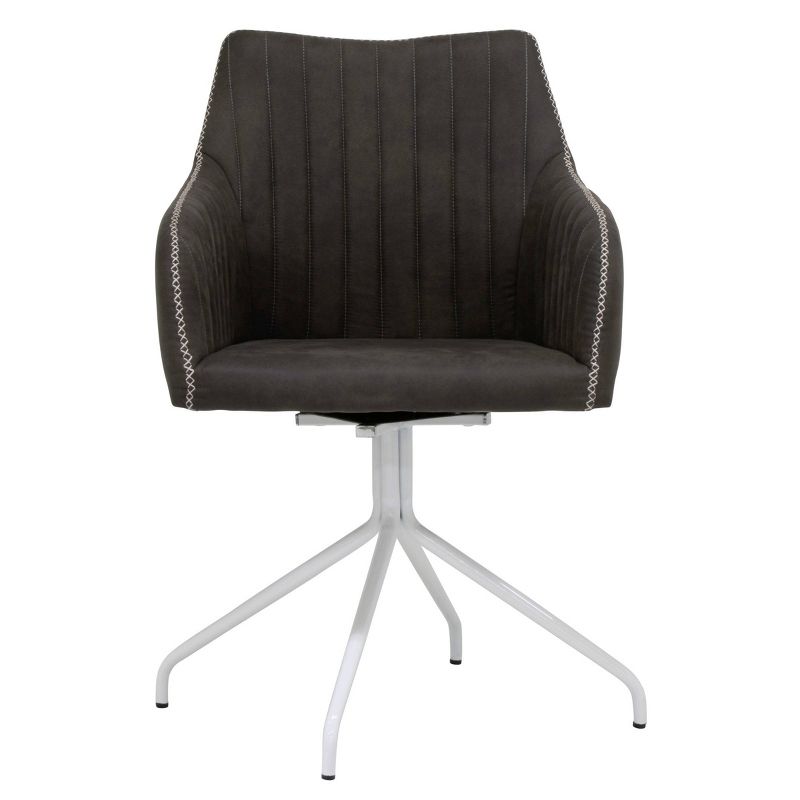 Adelaide Swivel Office Chair White/Bark Gray - Calico Designs