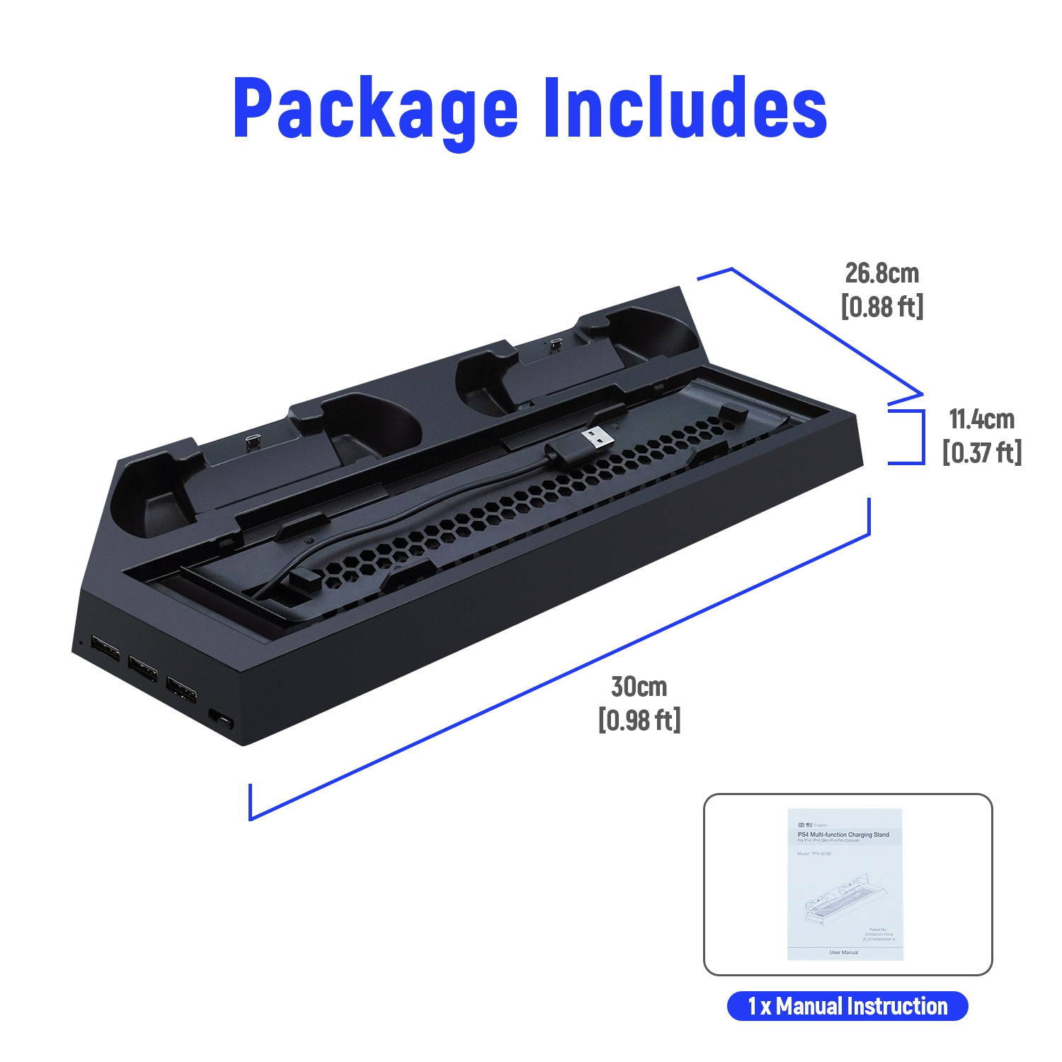 DOBE Vertical Charging Stand With Extra USB Ports for PS4/Slim/Pro (TP4-023B)