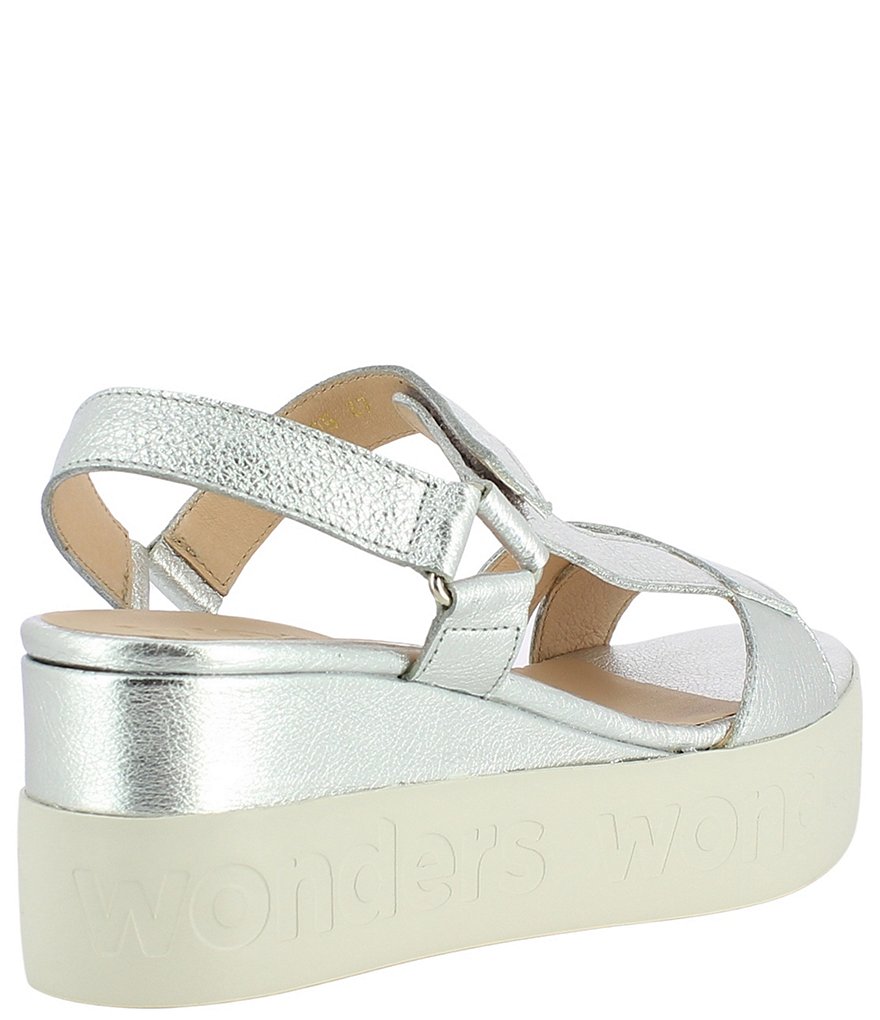 Wonders Mia Leather Lightweight Platform Wedge Sandals