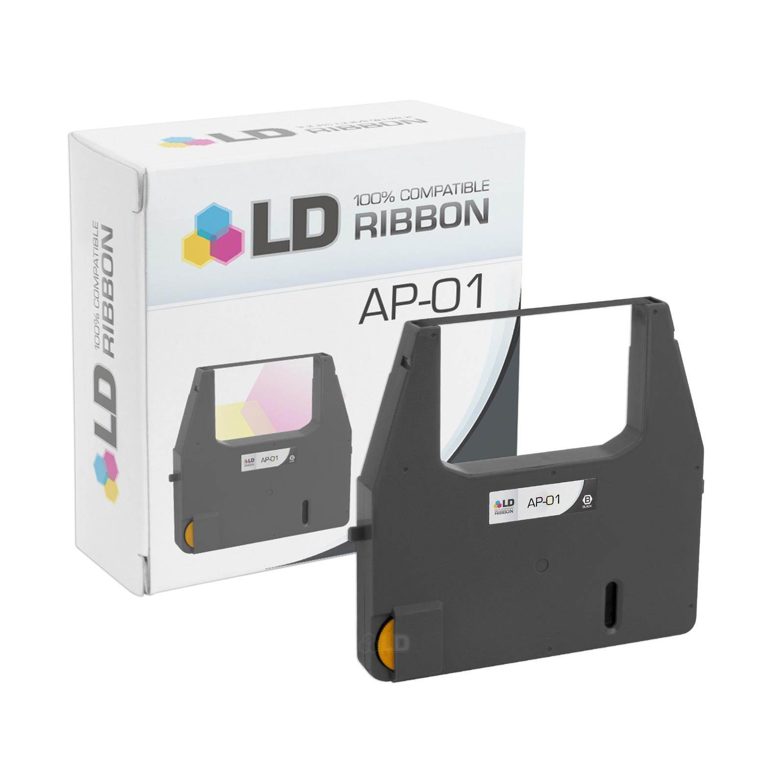 LD Compatible Printer Ribbon Cartridge Replacement for Canon AP-01 (Black, 3-Pack)