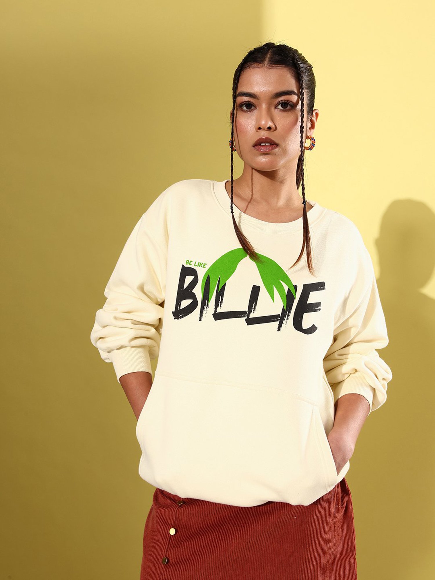 Difference of Opinion Off White Fleece Graphic Print Oversized Sweatshirt