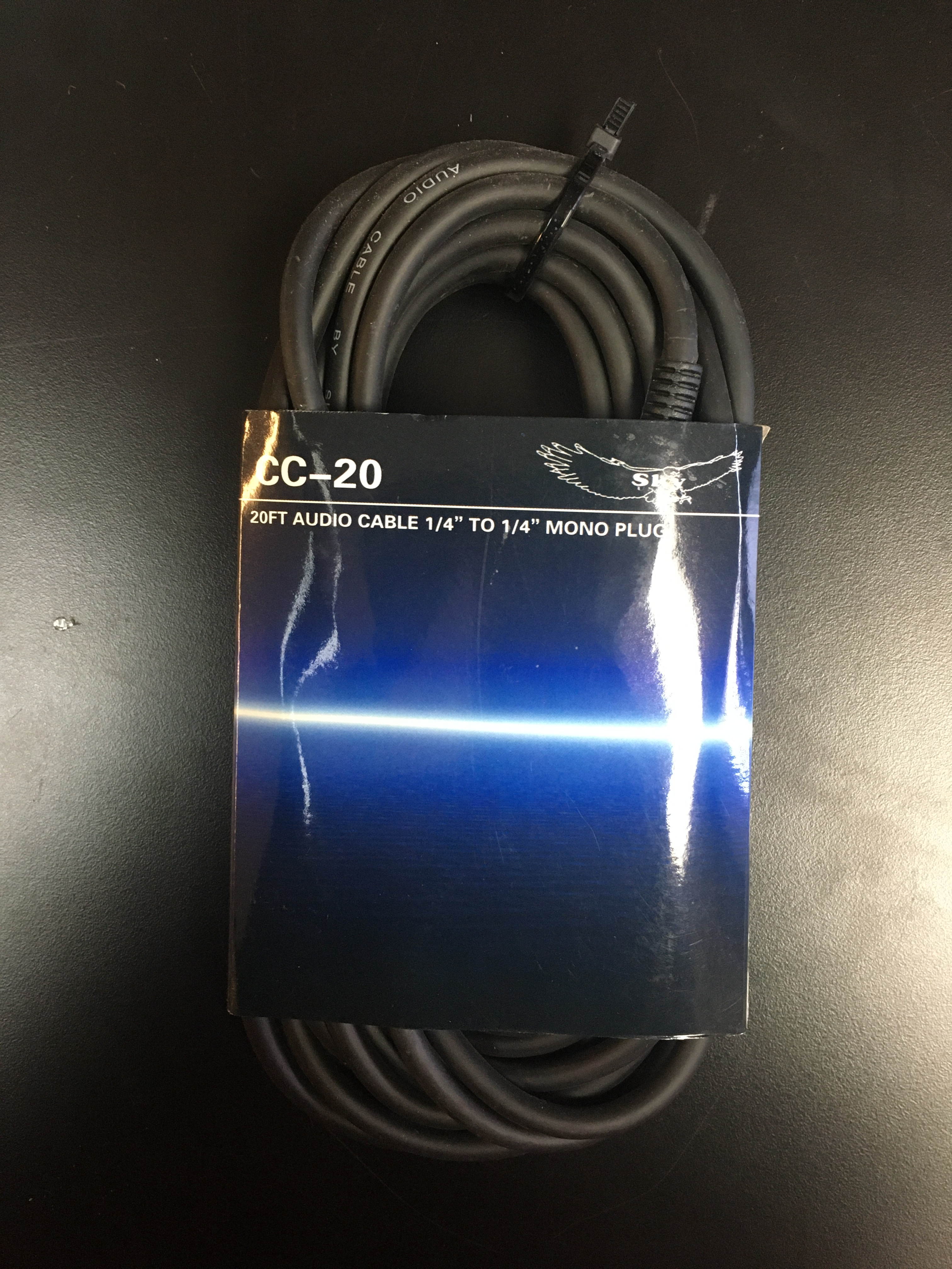 Guitar Instrument Audio Cable - 1/4 Inch Straight Instrument Cable - 20 Foot (Black)