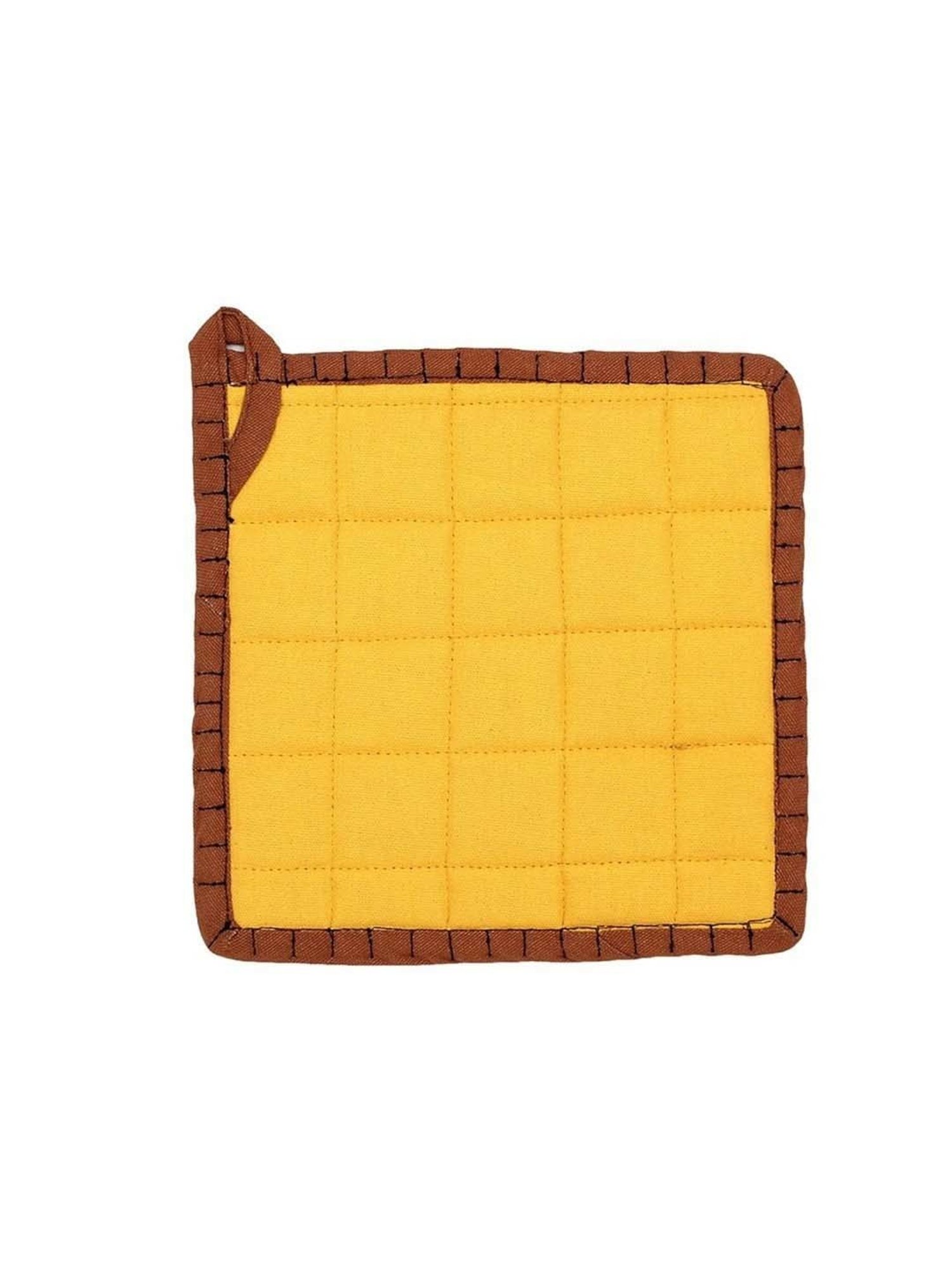 Ariana Yellow & White Cotton Kitchen Apron with Pocket