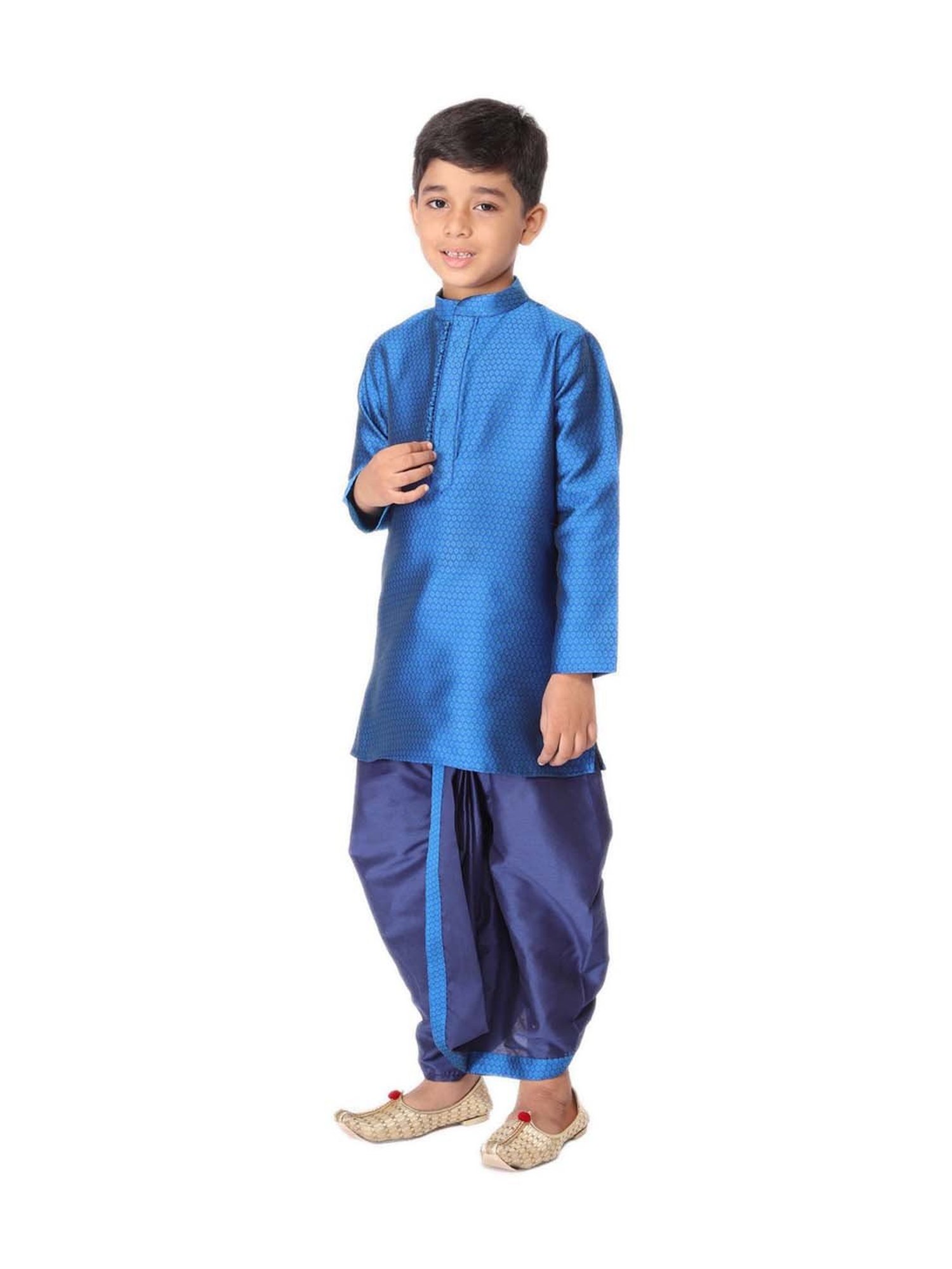 TABARD Kids Blue Printed Kurta Set