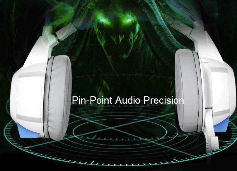 AULA X8 USB Wired Cool LED  Gaming Headset 7.1 Low Deep Bass Built-in Microphone, 50mm Unit Game headphone With Noise Cancelling  for Laptop Computer Game,  4D Virtual Speaker, Blue and White