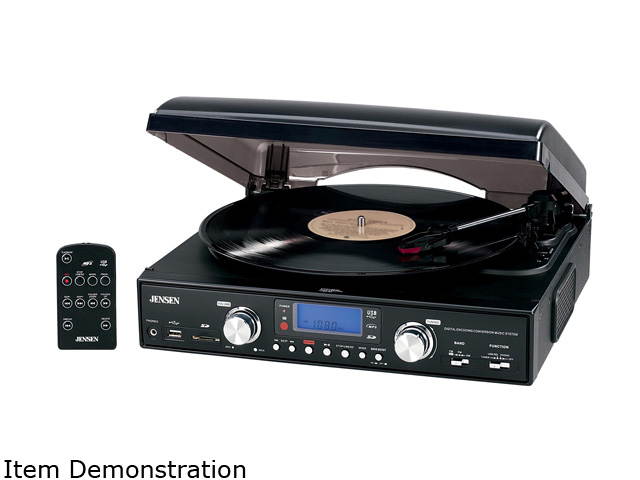Jensen JTA-460 3-Speed Stereo Turntable with AM/FM Stereo Radio