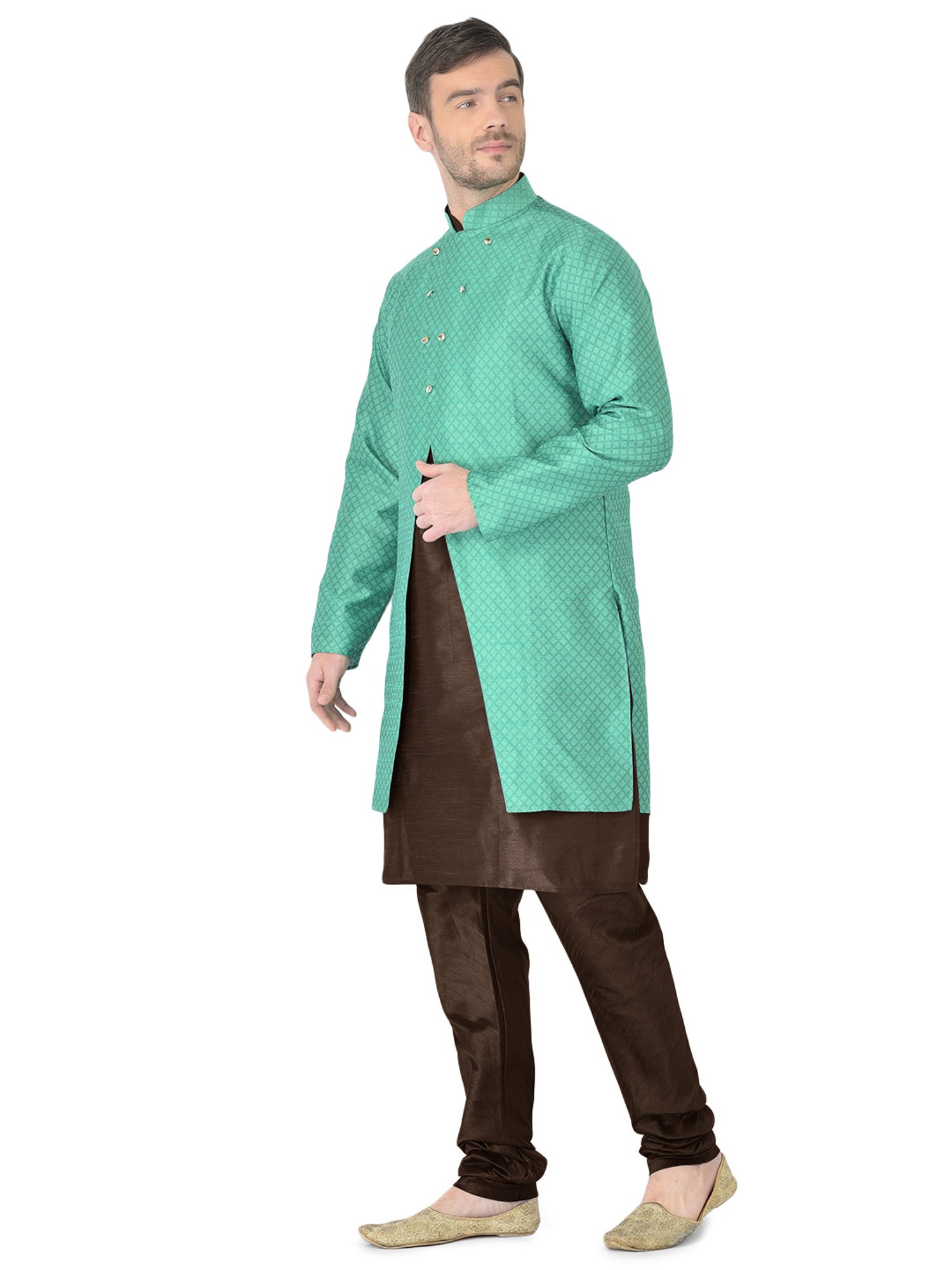 SG RAJASAHAB Multi Regular Fit Self Pattern Kurta Set
