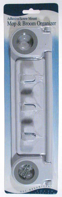 White Mop and Broom Organizer