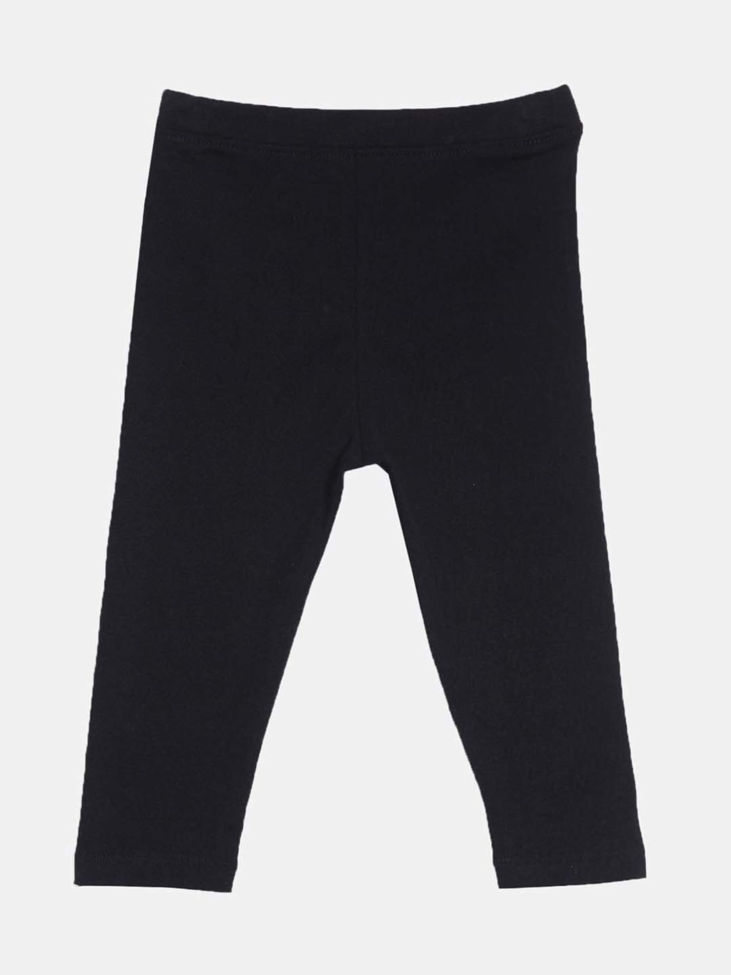 TWIN BIRDS Kids Black & Green Cotton Regular Fit Leggings (Pack of 2)