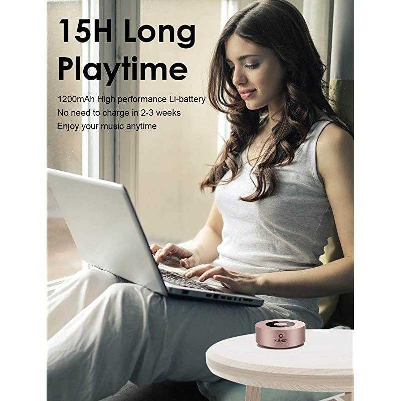 SoundAngel 3rd Gen 5W Touch Bluetooth Speaker with Waterproof Case 15h Music Louder Crystal HD Sound Premium Mini Portable Bluetooth Speaker for iPhone iPad Tablet Shower Rose Gold