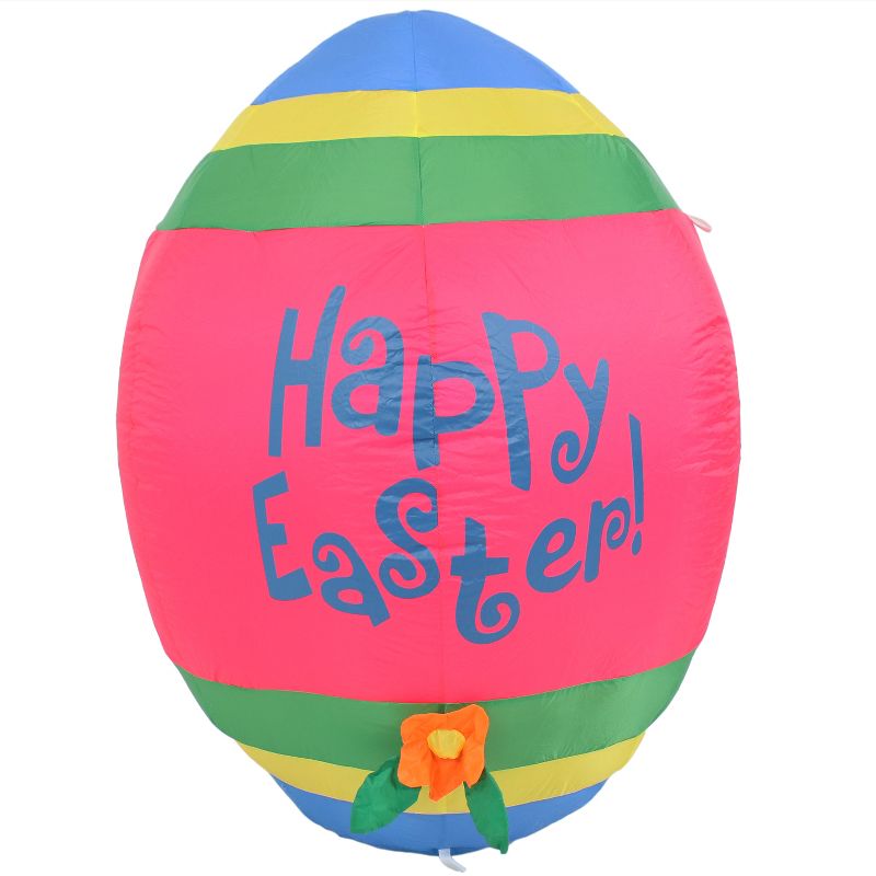 Northlight Easter 4' Inflatable Prelit Bunny Driving an Egg Car Outdoor Decoration - White/Pink