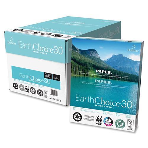 Domtar 1842 EarthChoice 30 Recycled Office Paper, 8.50" x 11", 20 lb Basis, 92 Brightness, White - 1 Carton (5000 Sheets)