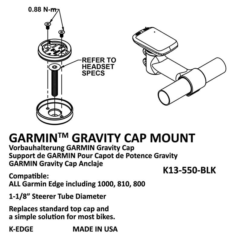 Gravity Cap Garmin Mount Black