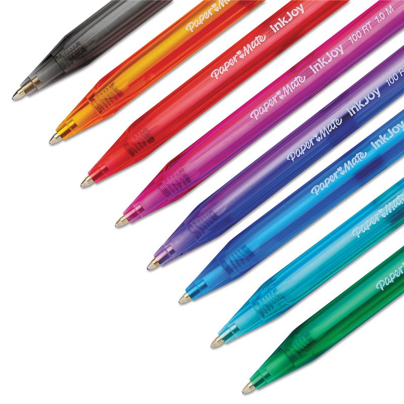 Paper Mate InkJoy 100 RT Retractable Ballpoint Pen 1mm Assorted 8/Pack 1945935