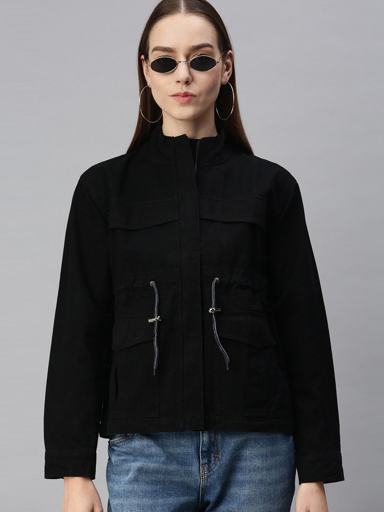 VOXATI Black Regular Fit Jacket