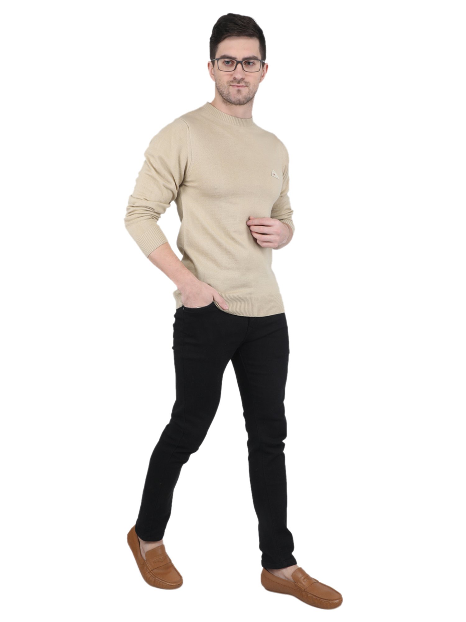 Monte Carlo Beige Regular Fit Sweater