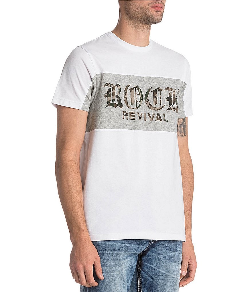 Rock Revival Short-Sleeve Flocked Camo Print T-Shirt