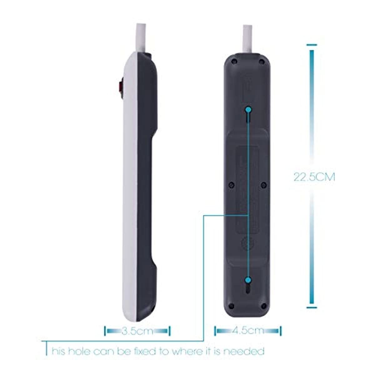 KMC 6-Outlet Power Strip 3-Pack, Overload Protection, 3-Foot Cord, White