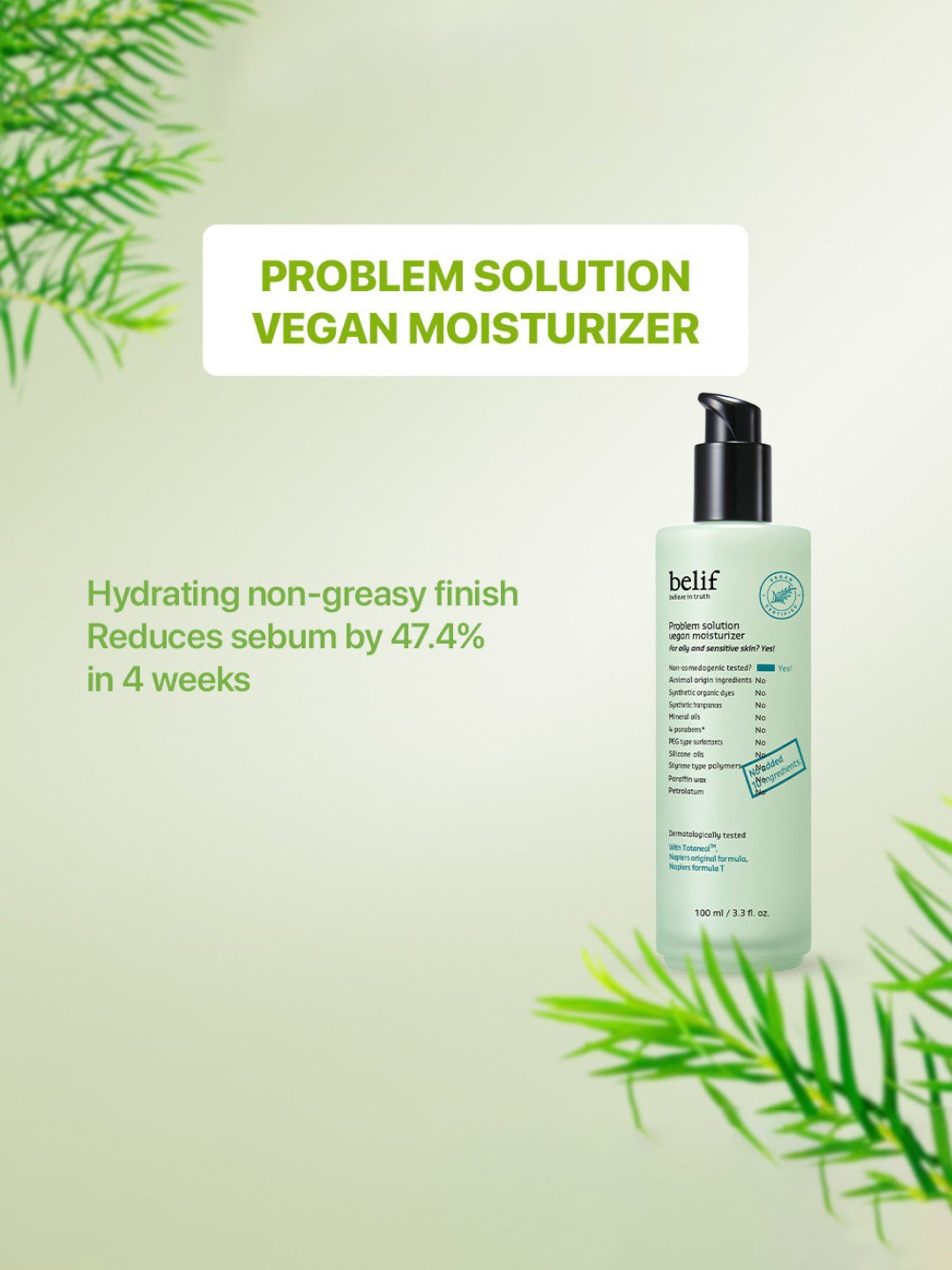 Belif Problem Solution Vegan Moisturizer - 100 ml