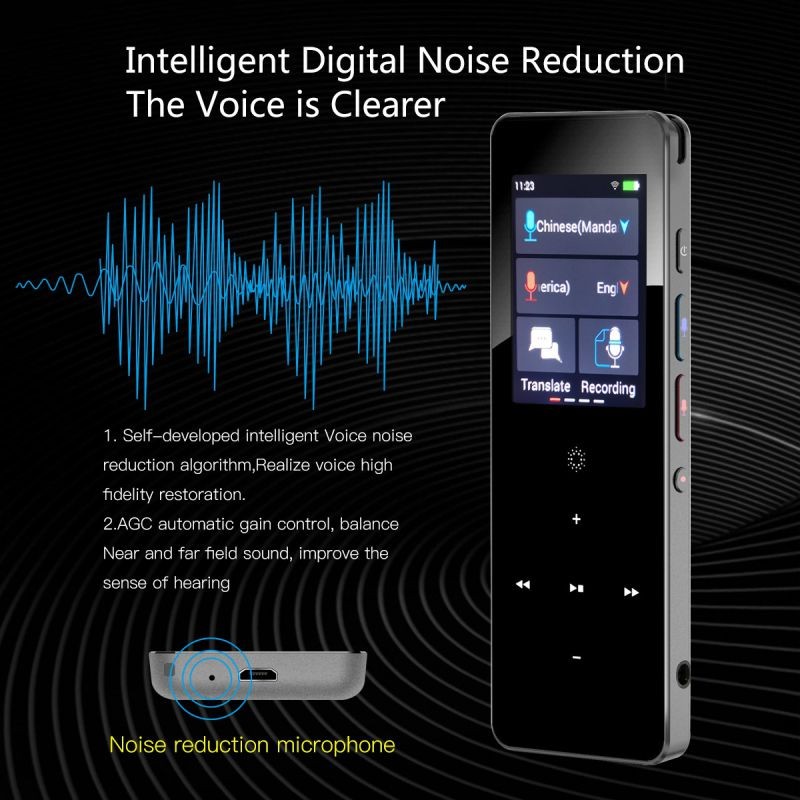 boeleo X1 Smart Voice Recording Translator Device Support 89 Languages Instant Two Way Translation WiFi/Hotspot/Offline/Music Playing/Group Chatting with 2.0 Inch TouchScreen for Learning Travel