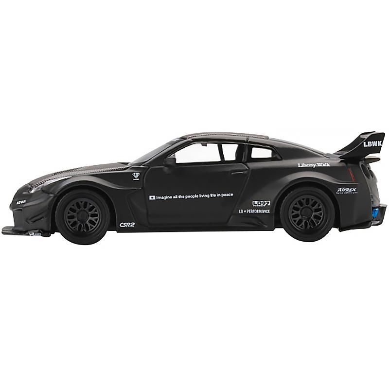 Nissan 35GT-RR Ver. 1 LB-Silhouette WORKS GT (RHD) Matt Black and Carbon 1/64 Diecast Model Car by True Scale Miniatures