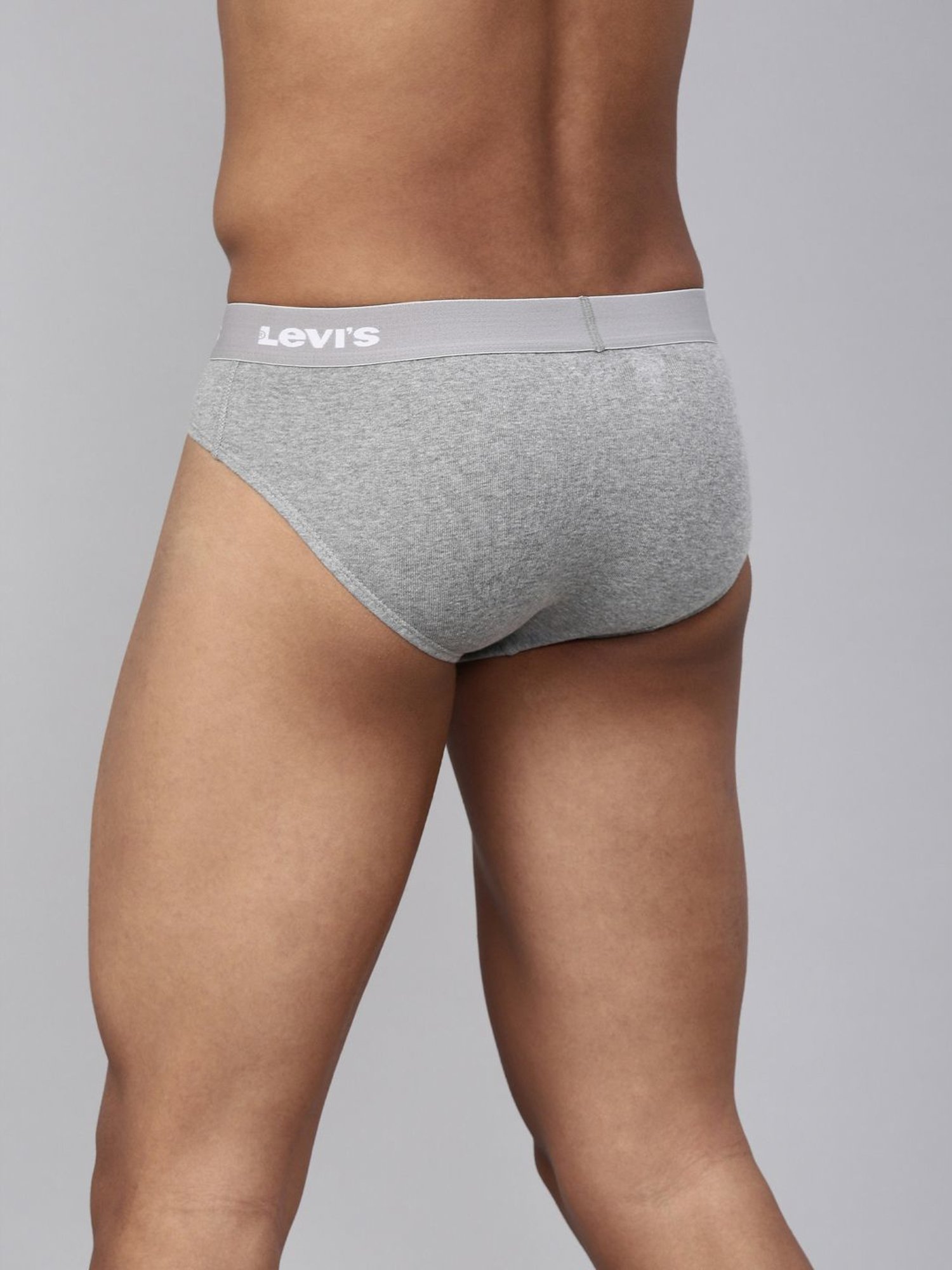 Levi's Black & Grey Cotton Regular Fit Briefs - Pack Of 2