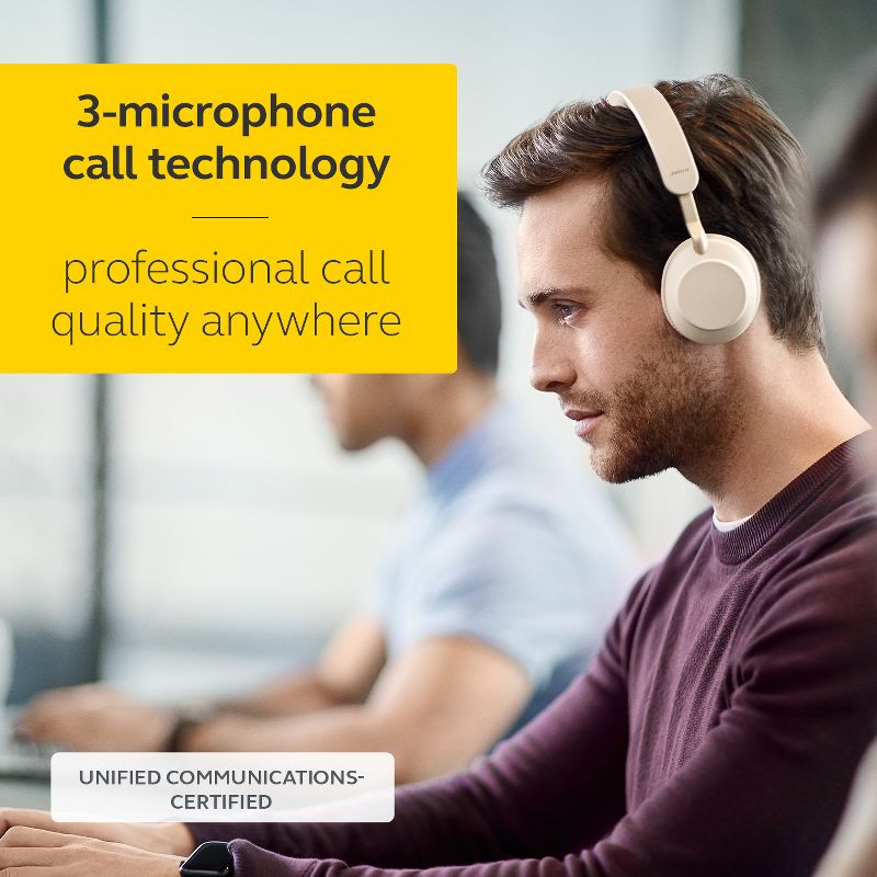 Jabra Evolve2 65 USB-C UC Stereo with Charging Stand - Beige Wireless Headset / Music Headphones