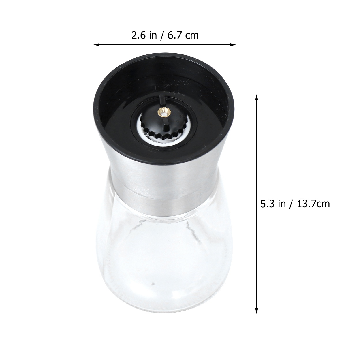 Premium Stainless Steel Salt and Pepper Grinder Handheld Pepper Mill 180ML (Pat Stomach Style)