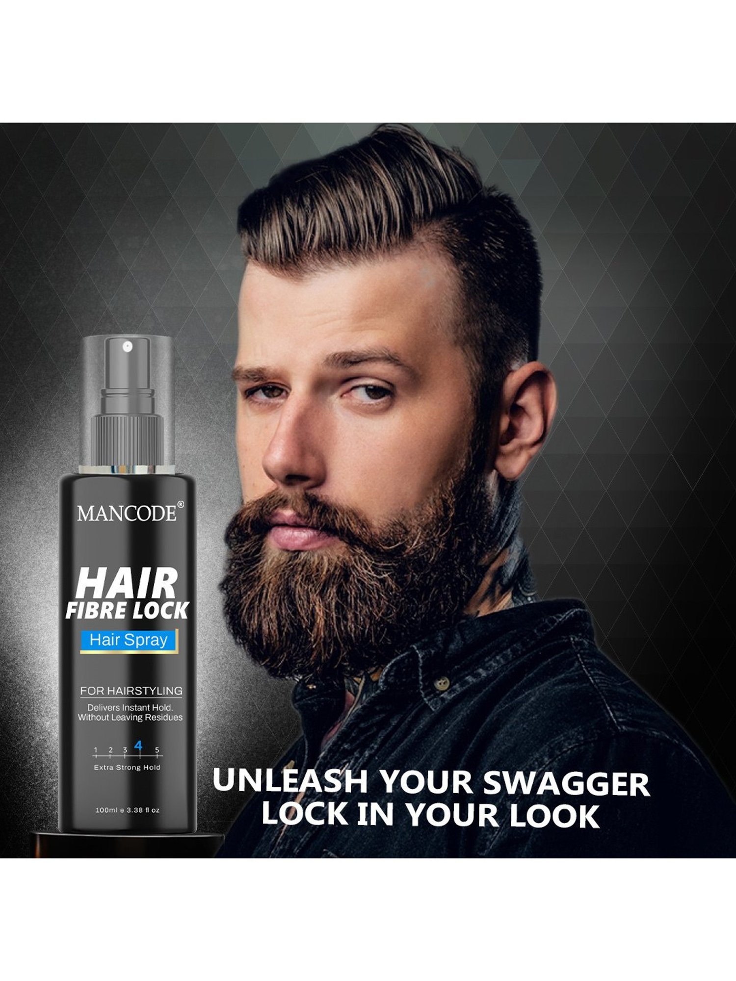 Mancode Hair Fibre Lock Hair Spray For Hair Styling - 100 ml