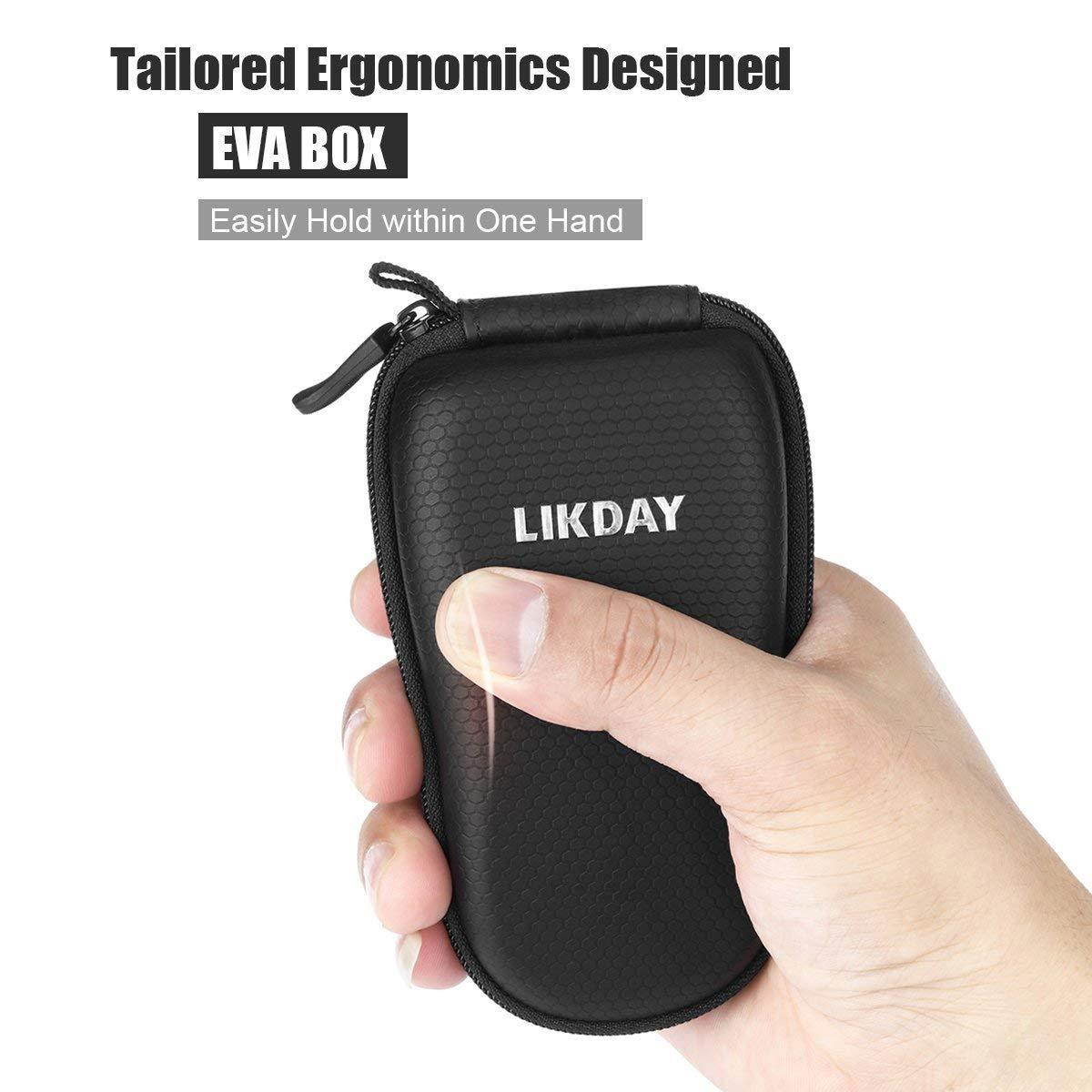 8 in 1 Airpods Accessories Set, Likday Silicone Case Cover Set for Apple Airpods with (Holder, Earhooks, Earphone Case, Strap,EVA Hard Shell Box, Carabiner) (Black Box & Black Case)