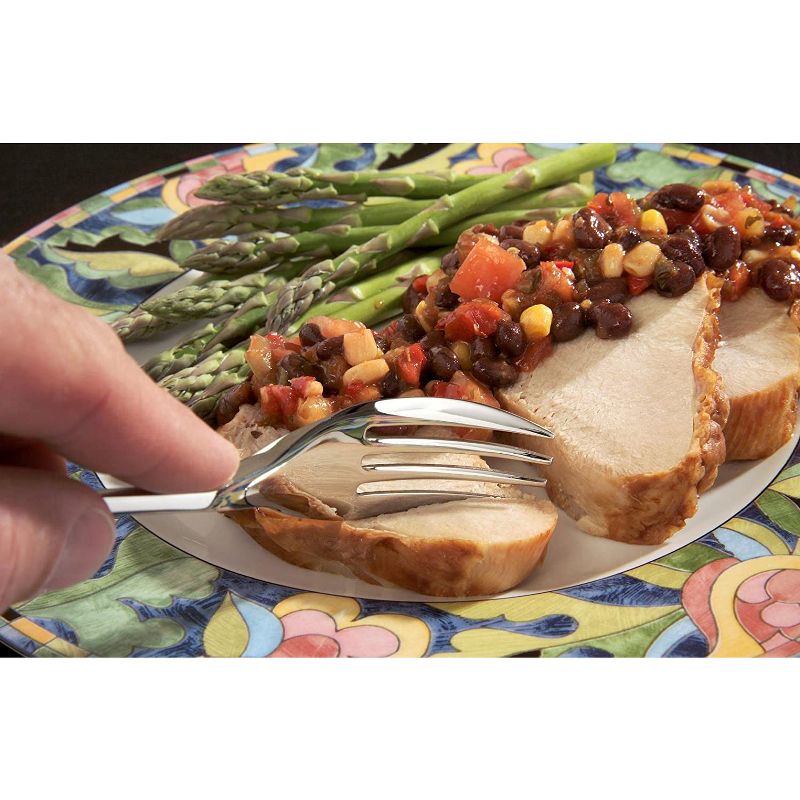 Knork 12 Piece 18/0 Stainless Steel Dishwasher Safe Silverware Flatware Starter Set with Forks, Spoons, and Knives, Matte Silver