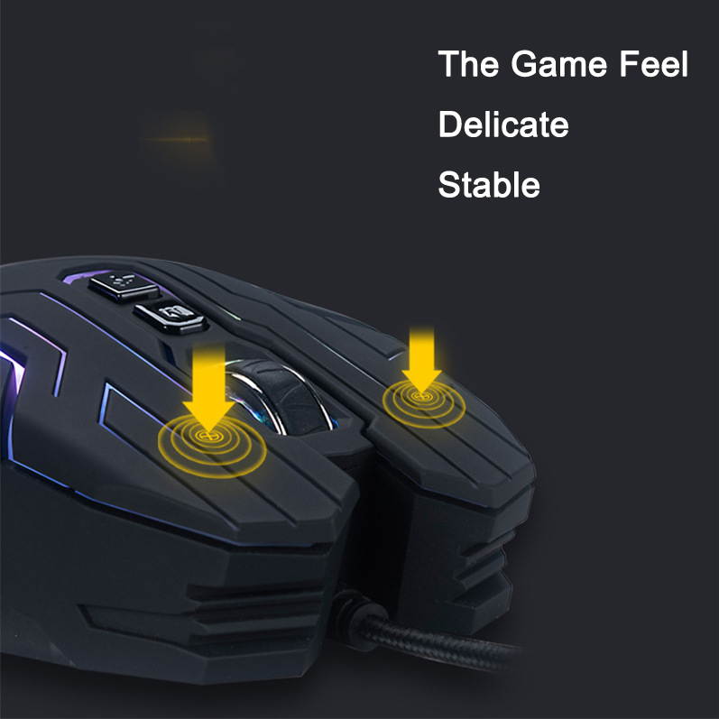 RGB Gaming Mouse Wired Programmable Ergonomic USB Mice 4800DPI, 7 Buttons for Laptop PC Gamer Computer Desktop