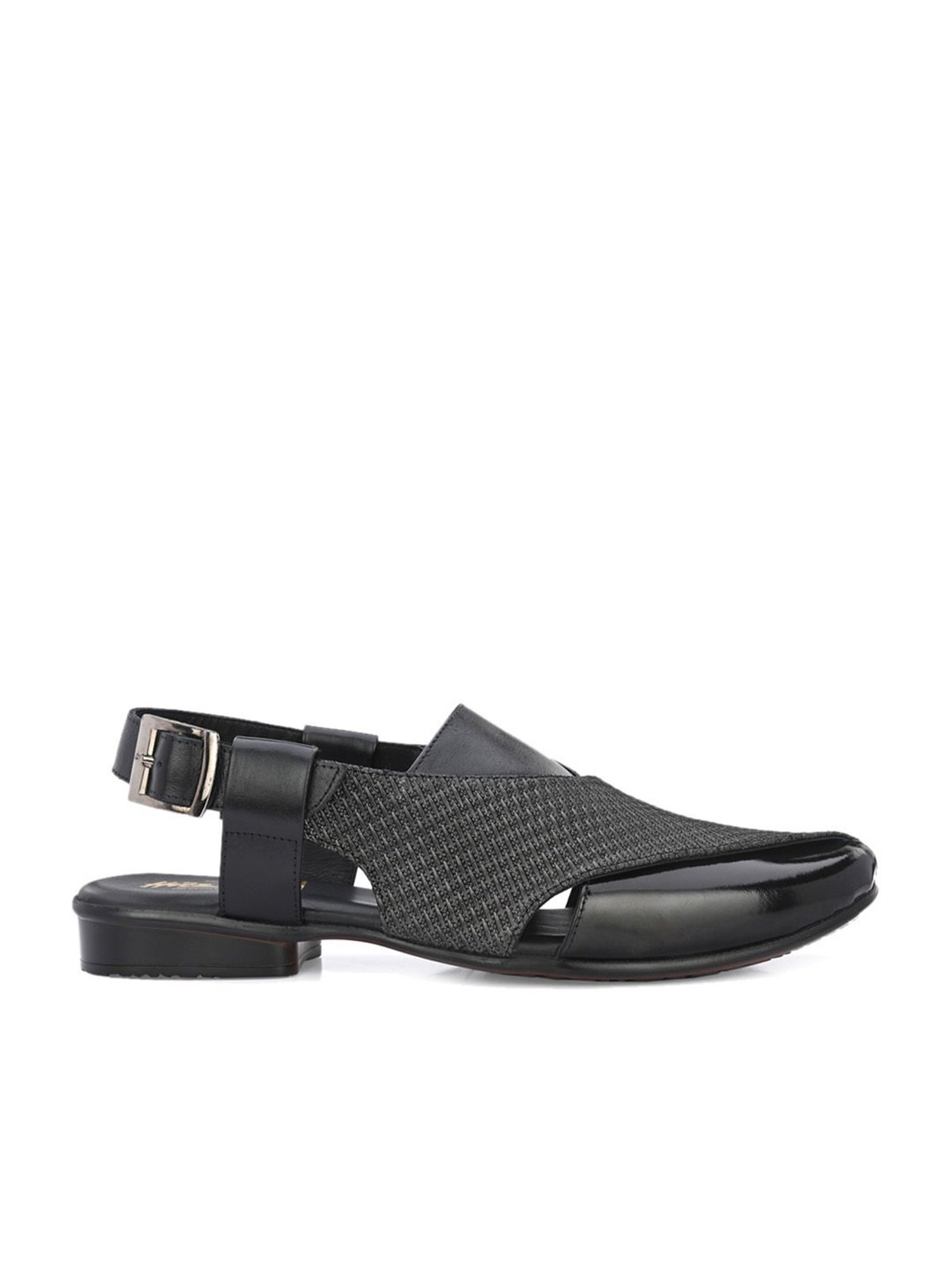 Hitz Men's Black Back Strap Sandals