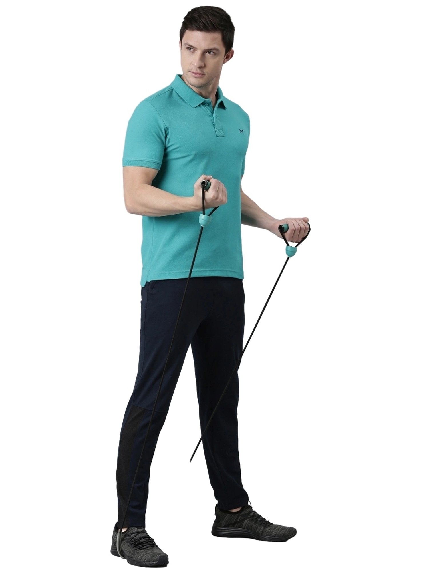 Force NXT Navy Cotton Regular Fit Sports Trackpants