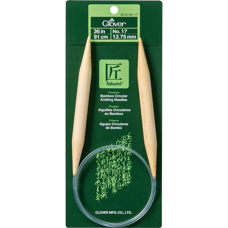 Takumi Bamboo Circular Knitting Needles 36"-Size 17