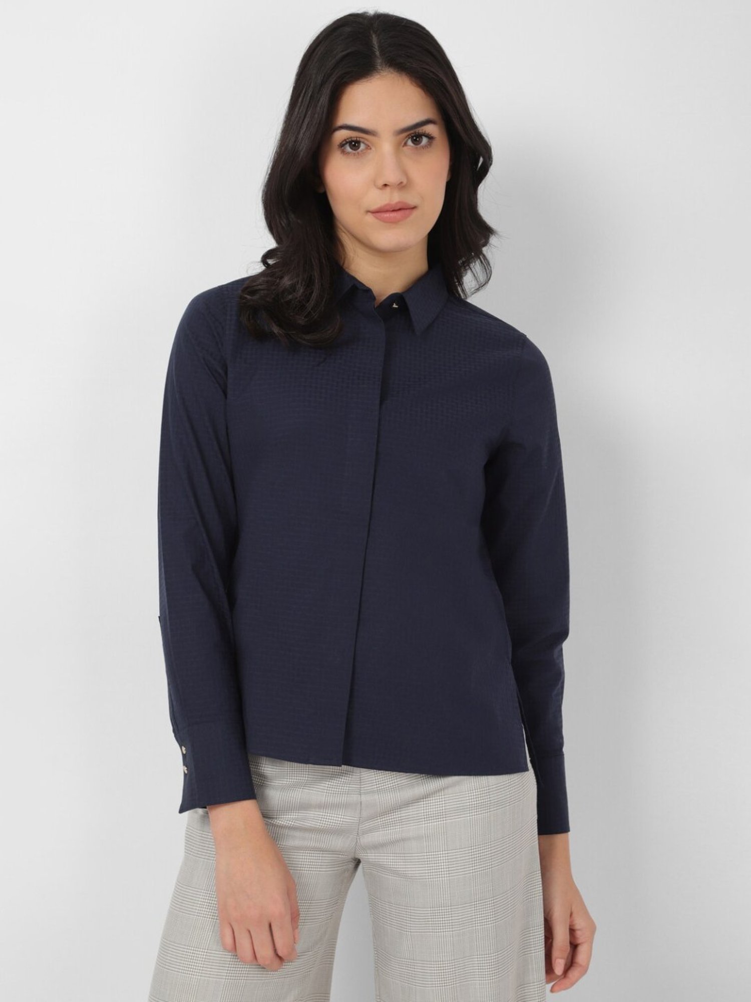 Van Heusen Maroon Plain Formal Shirt