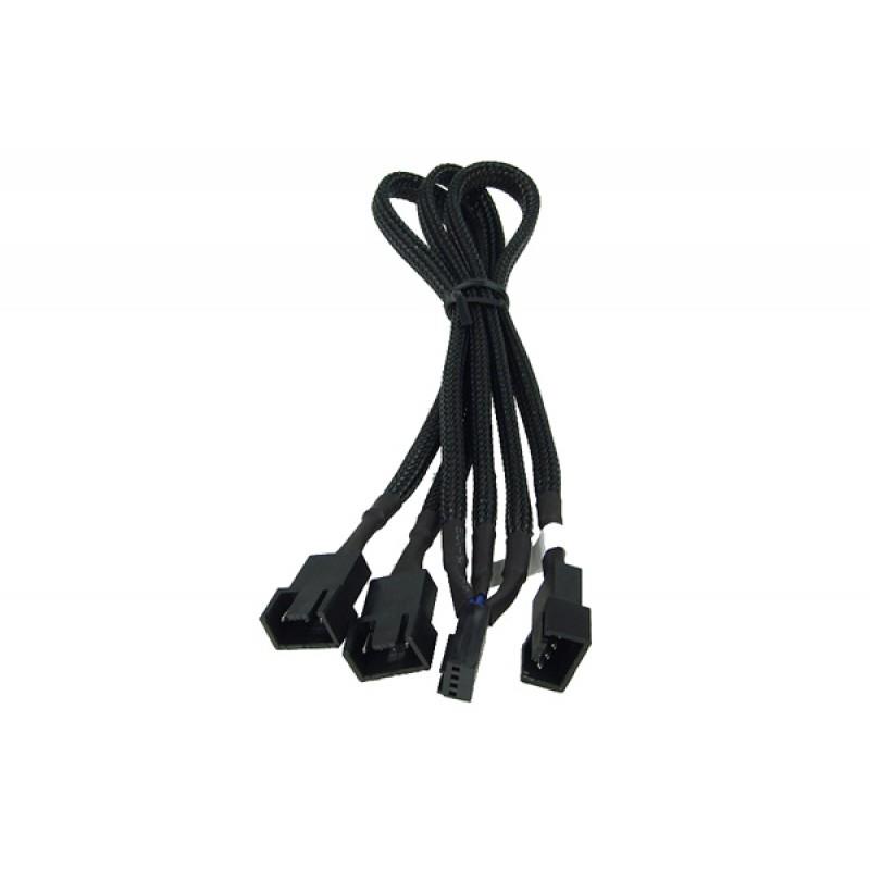 Phobya 4-Pin PWM to 3x 4-Pin PWM Cable - 30cm | Black (81098)