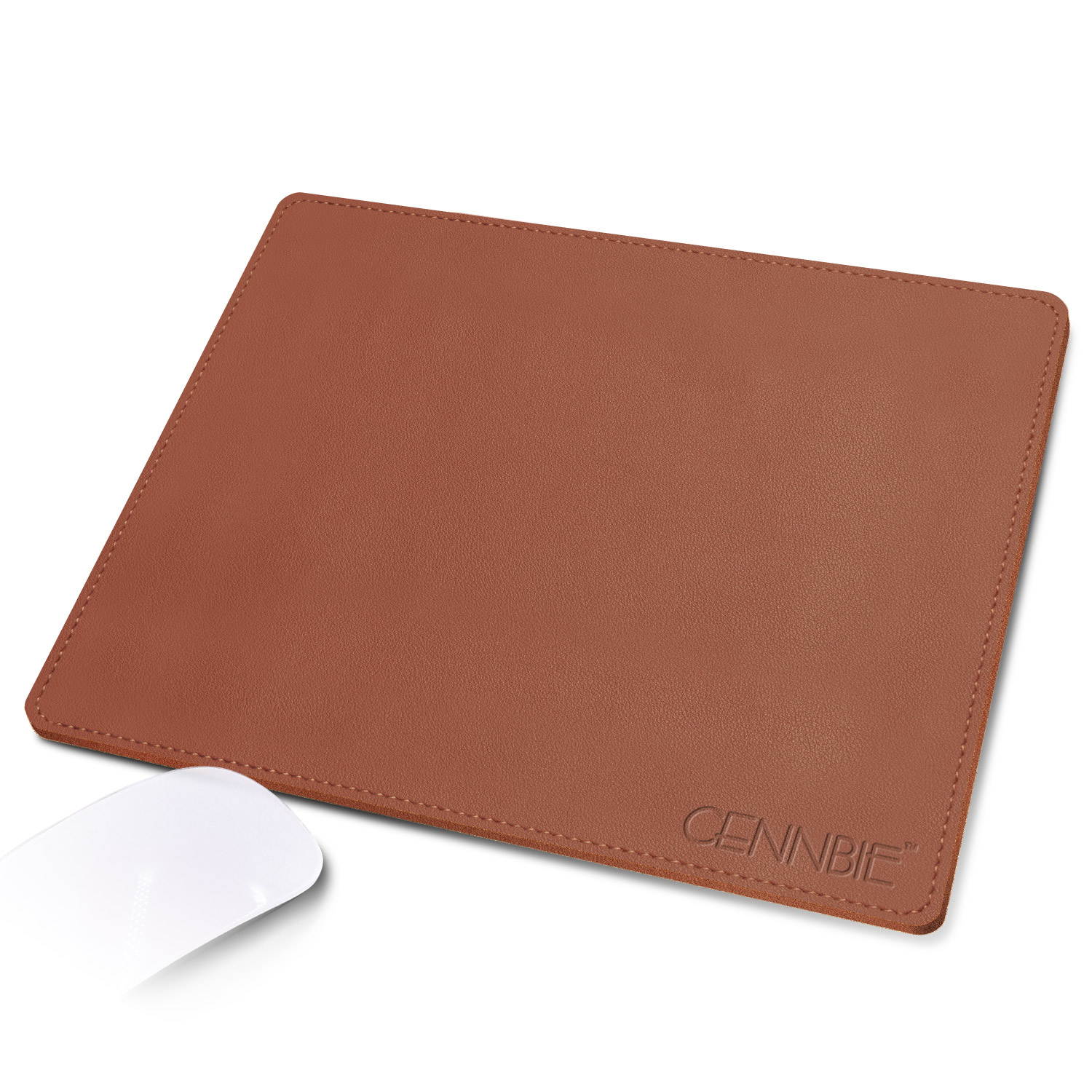 Synthetic Leather Non-slip Mouse Pad Super Soft -26x21cm- Laptop Desk Mousepad Waterproof Mouse Mat For Office Home Gaming Brown