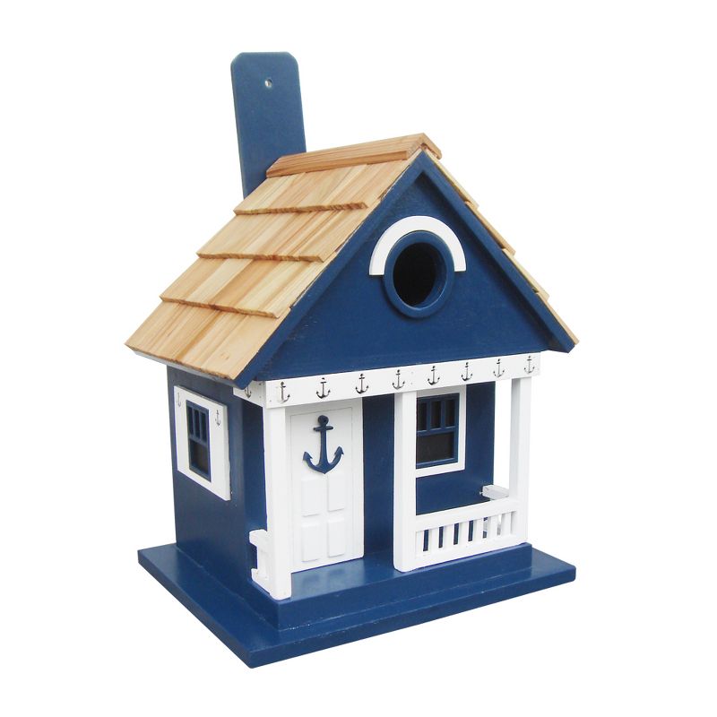 Home Bazaar HB-9407S Finely Crafted Detailed Anchor Cottage Birdhouse, Blue