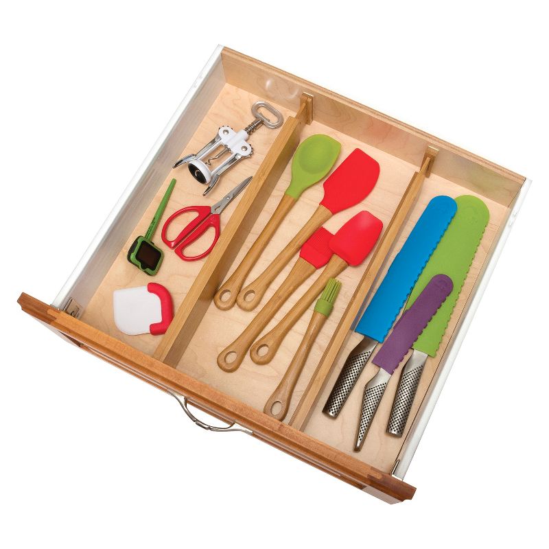 Lipper International Bamboo Kitchen Drawer Dividers - Set of 2
