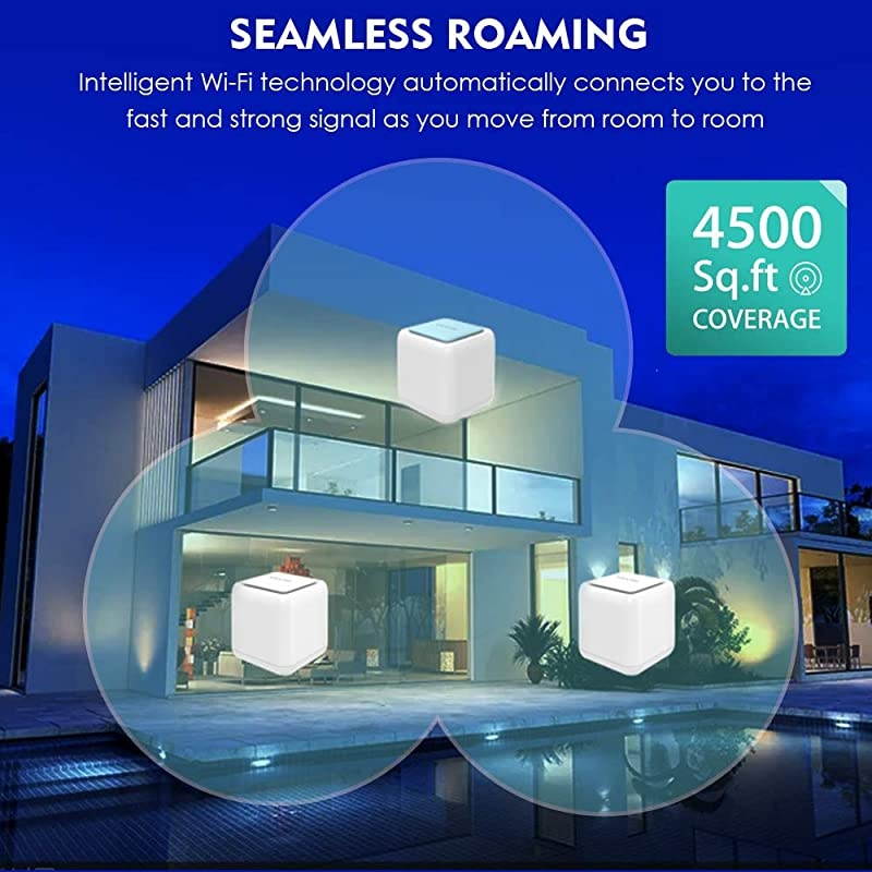 Smart Mesh WiFi System 24GHz+5Ghz Smart WiFi Router Mesh with Touchlink FunctionNewest High Power WiFi RouterWiFi Extender for WholeHome Mesh Network