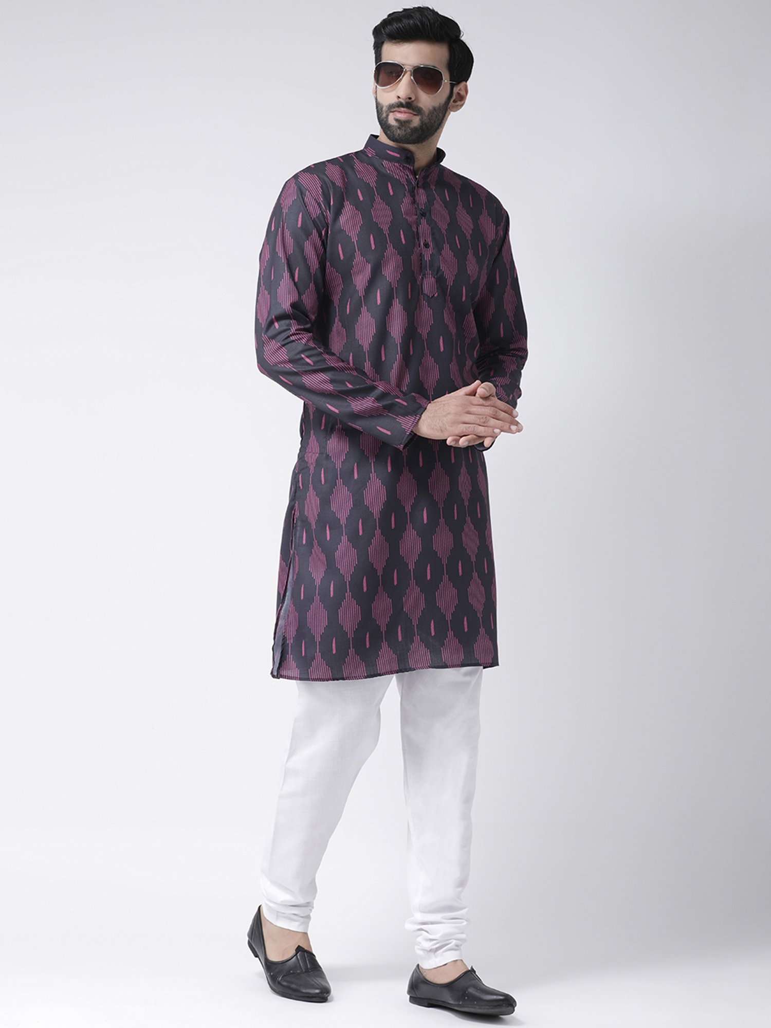 Hang up Purple Cotton Regular fit Printed Kurta Set
