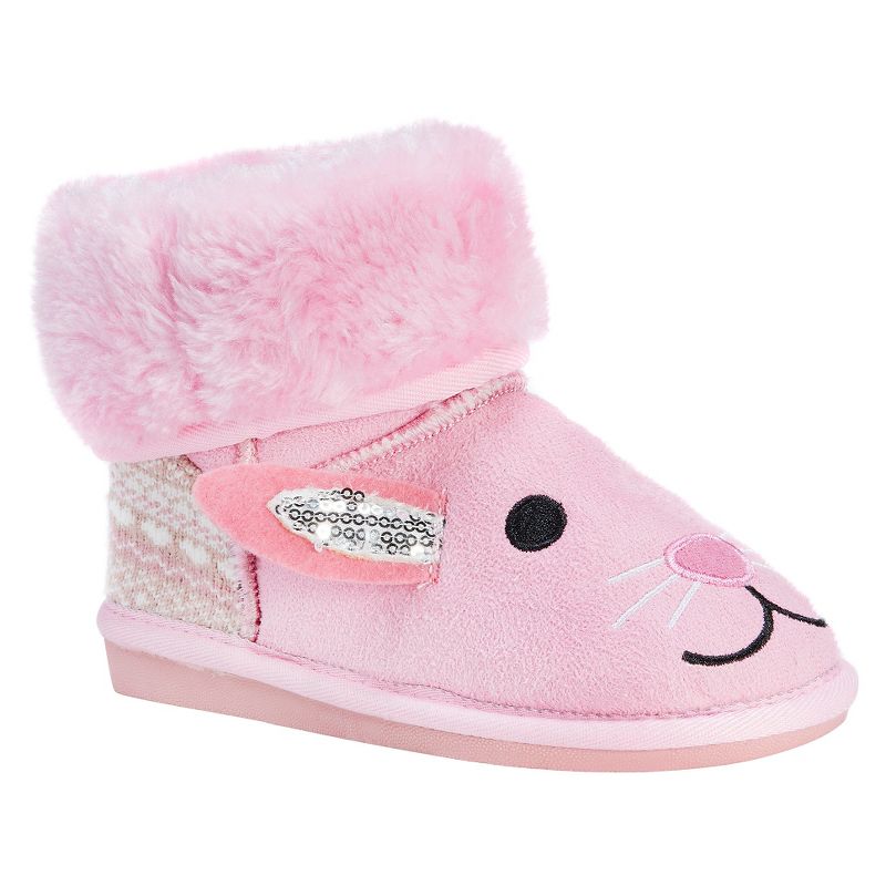 Toddler Girls' MUK LUKS Bonnie Pink Bunny Shearling Style Boots - Pink 9