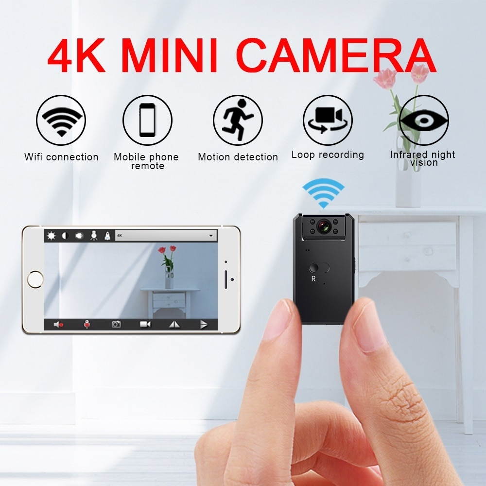 4K Mini Camera WiFi Smart Wireless Camcorder IP Hotspot HD Night Vision Video Micro Small Cam Motion Detection Vlog Espia